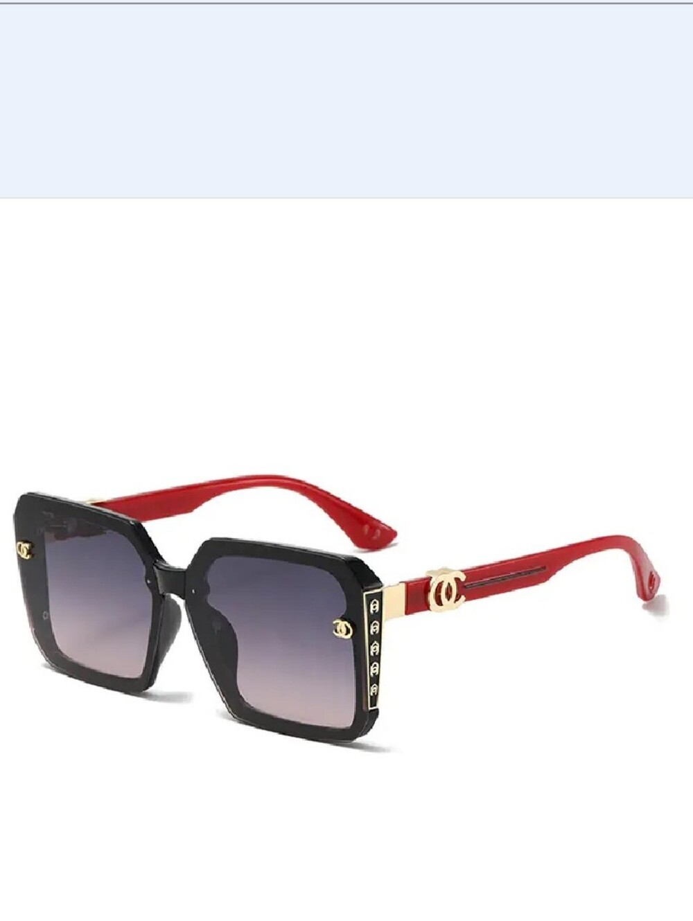 Fashion Designer-Inspired Black Square Sunglasses
